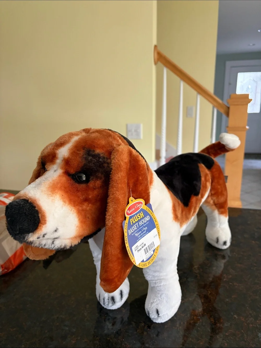 Melissa & Doug Plush Basset Hound - Brown, White & Black